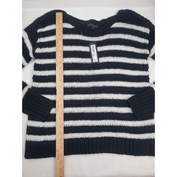 NWT Worthington Top L Black White Striped Long Sleeve Chunky Sweater Size Large - Picture 10 of 12